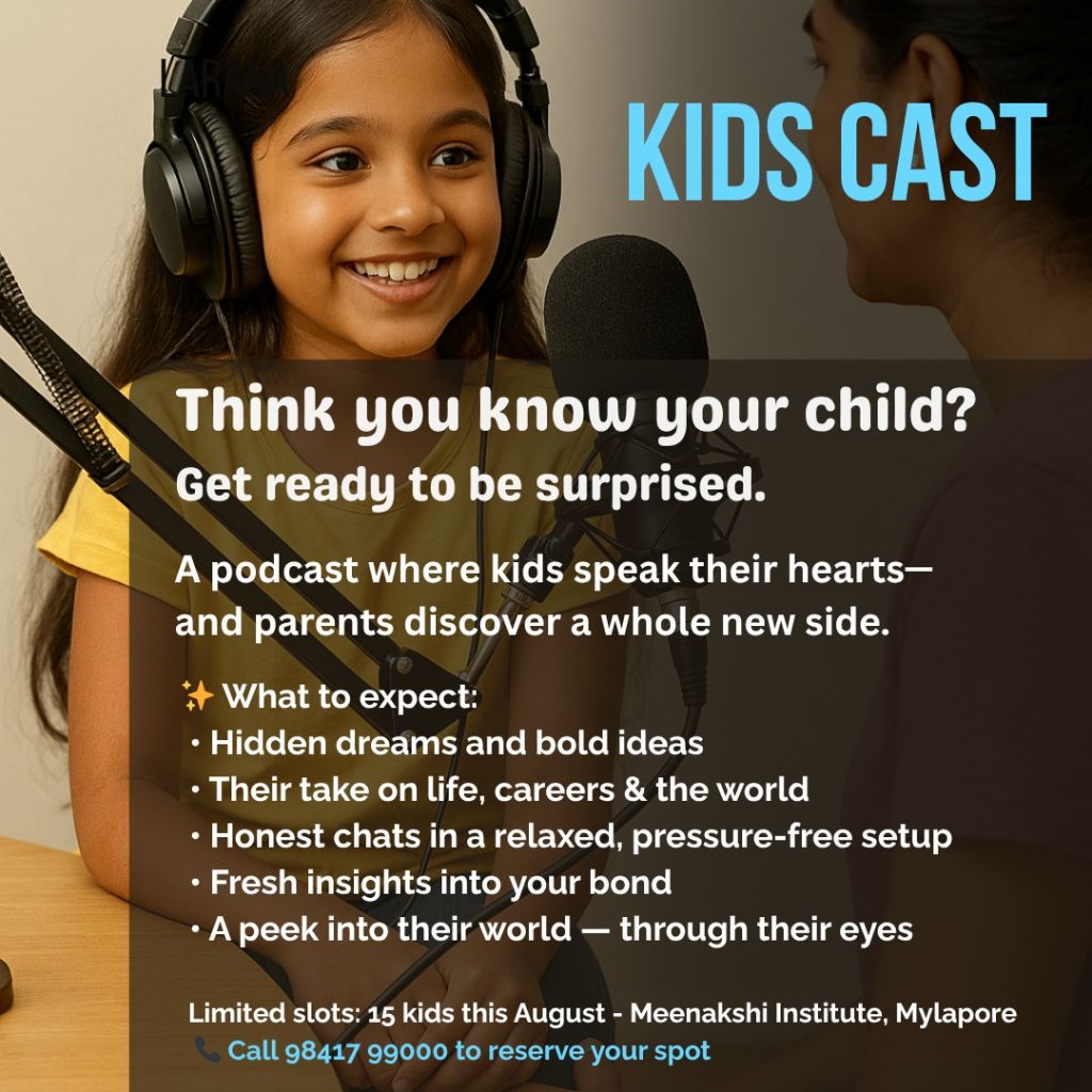 KidsCast child recording into microphone
